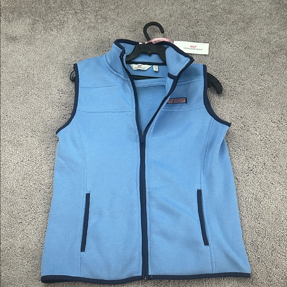 Vineyard Vines Light Blue Vest with Dark Blue Accents